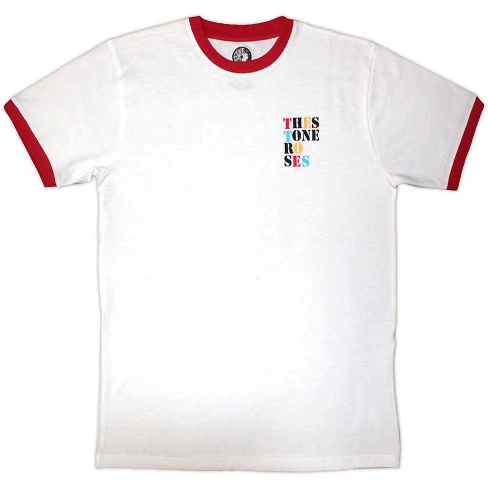 The Stone Roses - Side Text Ringer Heren Tshirt - Wit